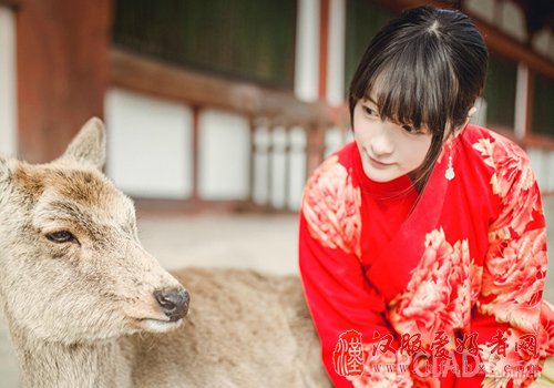  徐娇穿汉服游日本汉服图片 偷师明星踏青美肌诀窍