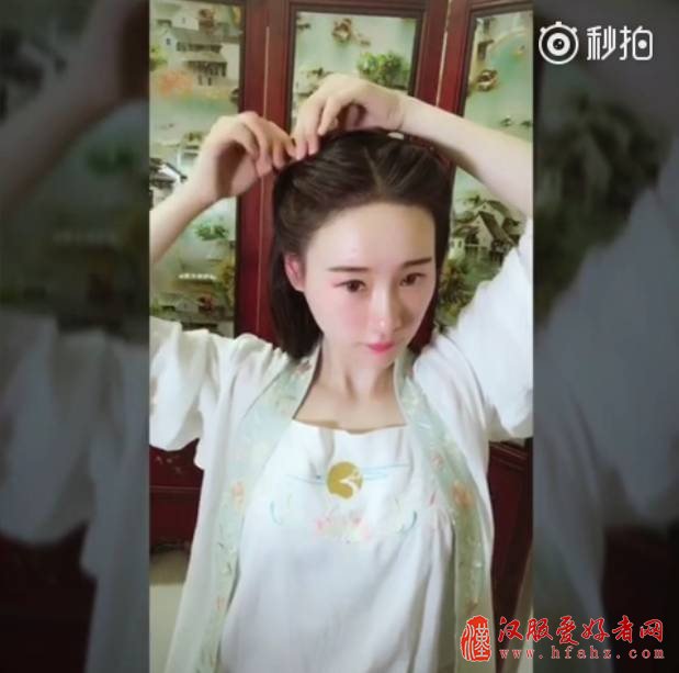 【汉服发型】三连弹！适合古装摄影中短发妹子的简单汉服发型教程