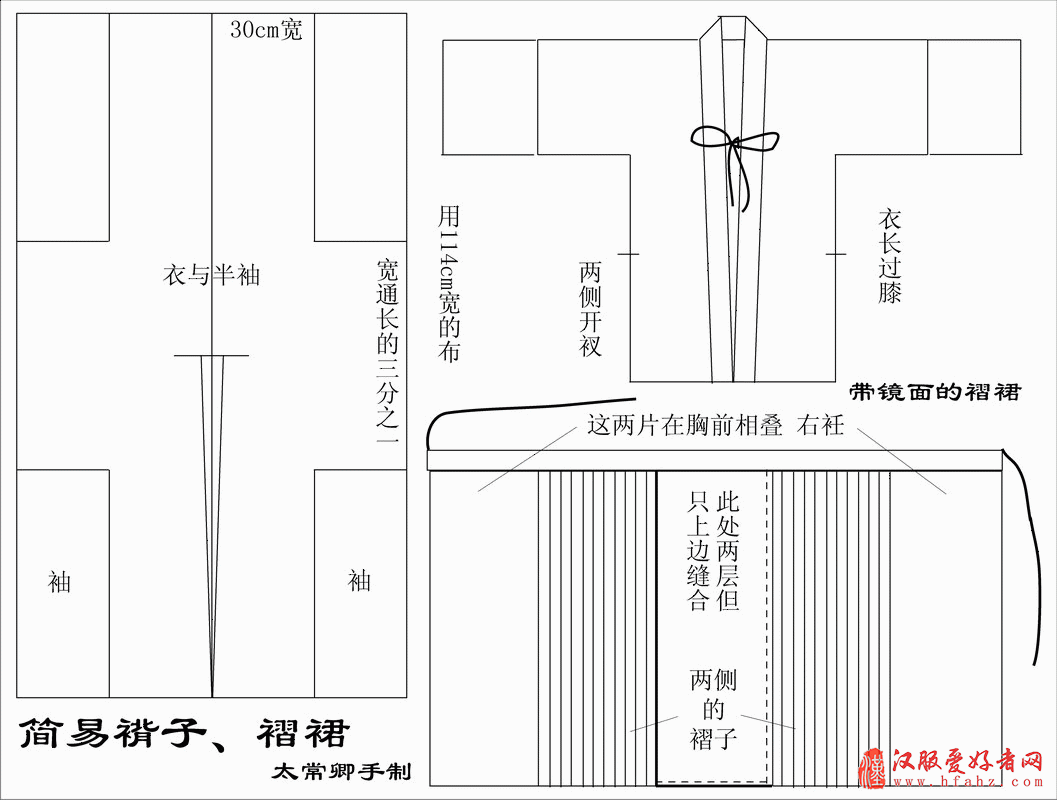 曲裾深衣,襦裙,半臂,褙子的制版参考