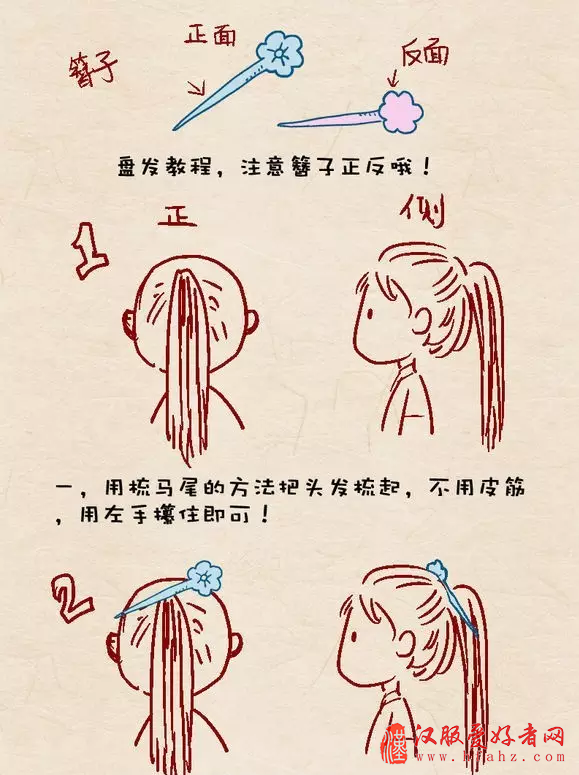  男女适用汉服发型教程