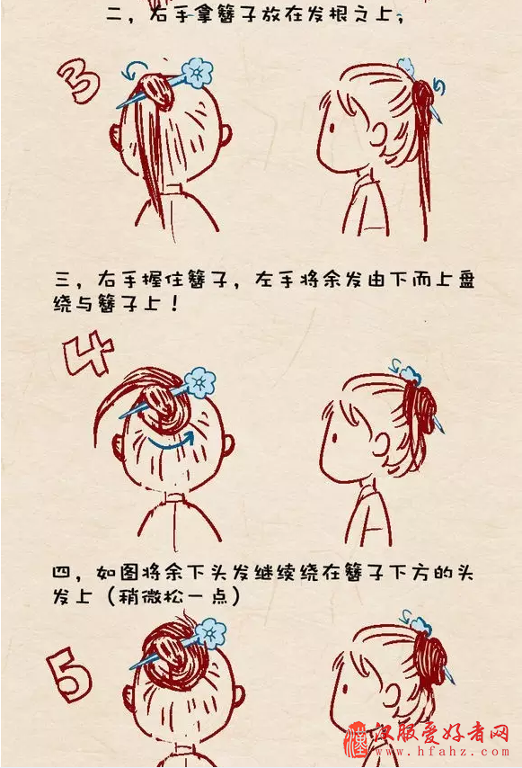  男女适用汉服发型教程