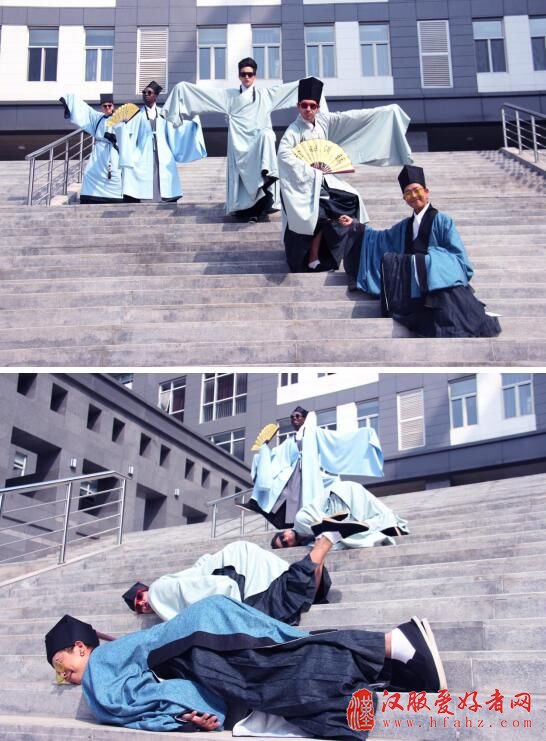 外国留学生创意毕业照再现汉服底蕴