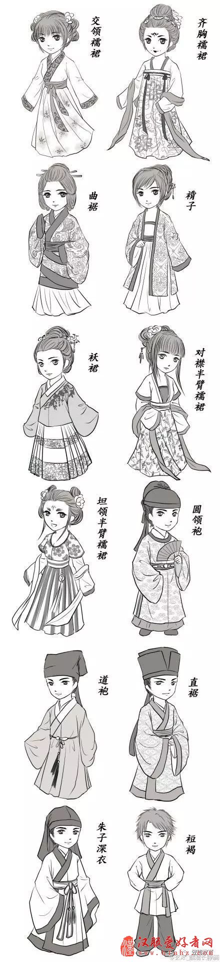 上溯炎黄,下至宋明,以汉族(先秦时则为华夏族)人民所穿着的服饰为基础