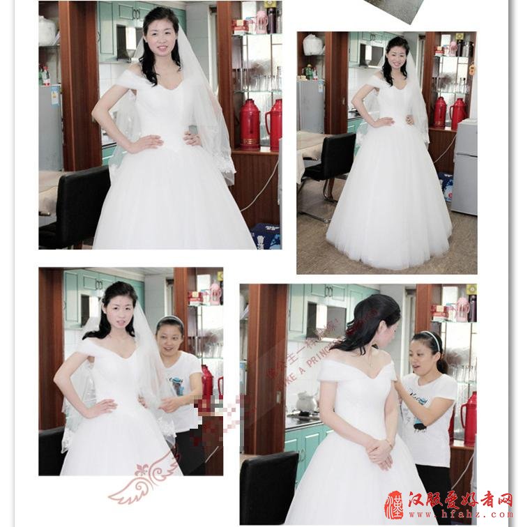 薇好婚纱 新款2017新娘结婚婚纱一字肩婚纱A字裙