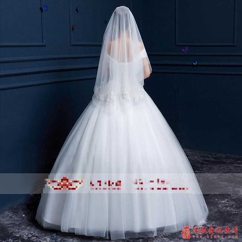 薇好婚纱 新款2017新娘结婚婚纱一字肩婚纱A字裙