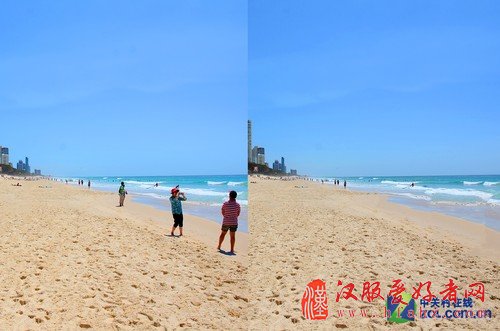 路人抢镜是常有的事（左侧为原图，右侧为后期处理后）